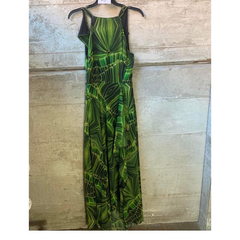 Eva Franco Maxi Sleeveless Green Tropical Summer Dress
